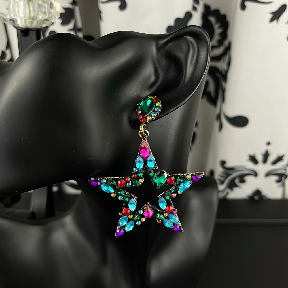 Jeweled Star Earrings